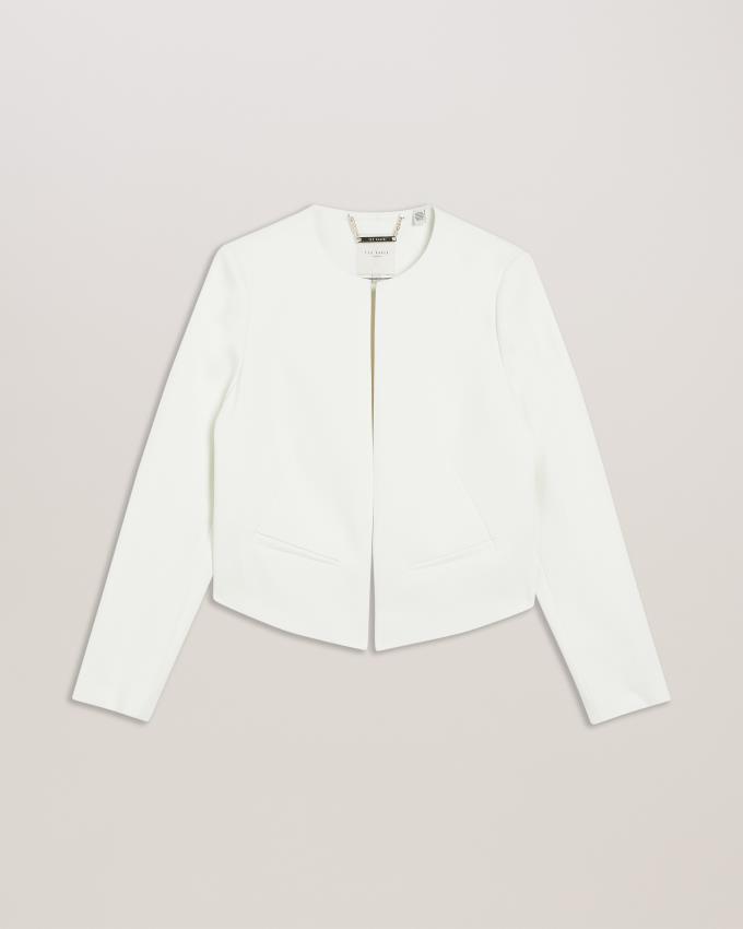 Veste Ted Baker Cropped Tailored Open Blanche Femme | TFN-47193847